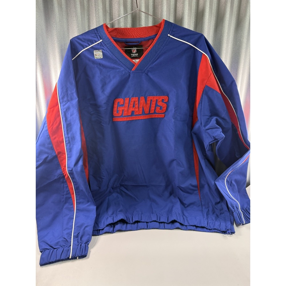 Vintage New York Giants Pullover Jacket Men's Size XL Blue Red NFL Team Apparel